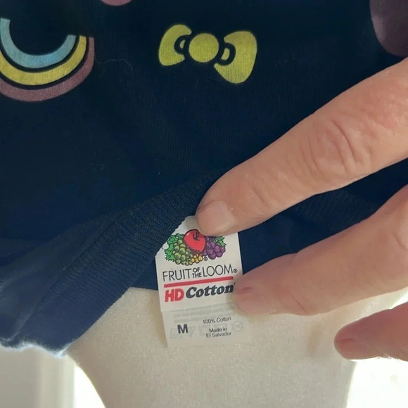 Hello Kitty Double Sided You Make Me Happy Long Sleeve Shirt Fruit of the loom M - Picture 9 of 9